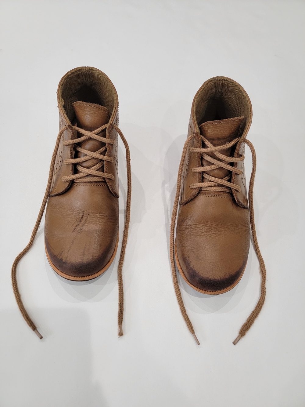 Adelisa & Co. Paseo Leather Tan Shoes with Lace-Up Comfort Size EU 34